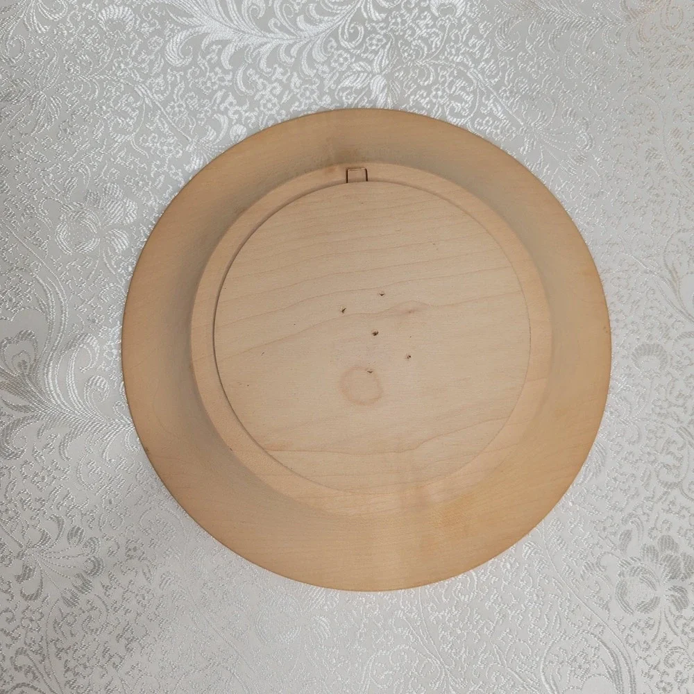 Austrian Wooden Plate Hand Painted Signed Dutch People Couple 8.5